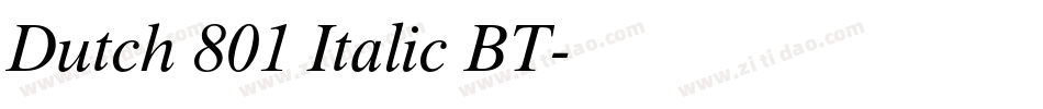 Dutch 801 Italic BT字体转换